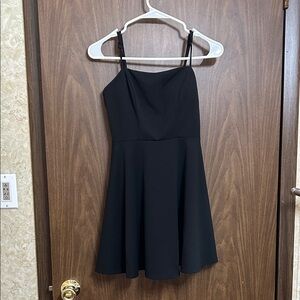 Elegant Black Spaghetti Strap Dress